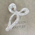 Elegant white lace bow hair claw clip with golden spring in a French minimalist style - White Lace Bow Claw Clip