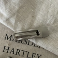Minimalistische silberne Haarspange aus Metall mit geometrischem Wellendesign - Matte Quadratische Hohl Haarklammer (3#)