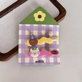 Cute cartoon animal hair clips set featuring love and fashion text on wave patterns - Potato and Cat Style
