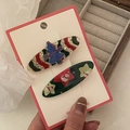 Set de horquillas navideñas con árbol azul y dibujos de muñeco de nieve infantil - Árbol de Navidad Verde (13#)