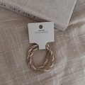 Detailed view of high-elasticity braided hair ties in cream and pink on a display card - Spiral Hair Ties Pair / Coffee