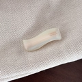 Elegant wavy cream acetate hair clip with pearl texture and France Handmade engraving - Creamy White Wavy Style