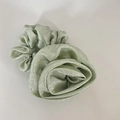 Elastico per capelli verde pallido con grande fiore metallico per acconciature - Verde