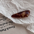 Close-up of tortoise shell pattern hair clip with gold France Handmade lettering - 1# Tortoiseshell Texture