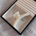 Pinza para el pelo grande de acrílico francés en blanco crema con perla para pelo grueso - Blanco Roto con Perla Blanca