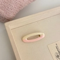 Roze en gele emaille haarklem in zoete Koreaanse stijl met een ovaal ontwerp - Roze Wit Ovaal Haarclip
