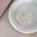 Translucent cream white flower hair claw clip for elegant women styling and half-up hair buns - White Flower Style (1#)