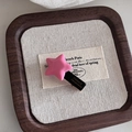 Chic handmade pink star acetate hair clip with black metal clamp for women styling - Pink Star Hair Clip