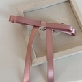 Rosa Satin-Schleifen-Haarspange mit langen Bändern für elegante Frisuren - Rosa
