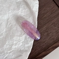 Elegant purple acetate hair clip with marble texture and handmade gold lettering - Purple Marble Texture Oval Hair Clip