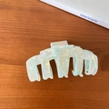 Pinza per capelli in acetato azzurro e crema con finitura perlata cangiante - Stile Quadrato a Cinque Artigli (11#) / Ciano