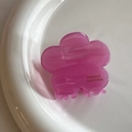 Pinza para el pelo con flor magenta traslúcida y grabado hecho a mano en plato - Pinza de flor púrpura transparente / Púrpura Transparente (1#)
