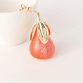 Portachiavi a forma di pera creativa con sfumatura arancione e glitter scintillanti - Rosso Arancio
