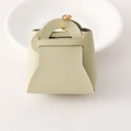 Mini sage green faux leather coin purse keychain with elegant golden metal ring - Green