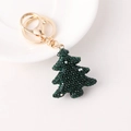 Portachiavi albero di Natale con strass verde scuro e chiusura dorata per borse - Albero di Natale Verde