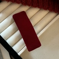 Elegante rode fluwelen rechthoekige haarspeld voor dames met een geweven textuur - Bordeaux Gevlokte Stijl