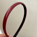 Serre-tête fin rouge vin brillant au design vintage minimaliste et doublure antidérapante - Style PU Rouge (10#)