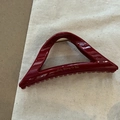 Grande molletta per capelli bordeaux stile francese con scritte dorate su sfondo sobrio - Stile Triangolo / Borgogna