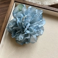 Blue peony floral hair clip with silk petals in a vintage Chinese woodland style - Blue Flower