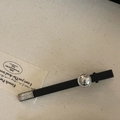 Minimalist black matte headband with silver metal ball and LOVEDAYS engraved tag for women - Black Duckbill Clip (Silver Label)