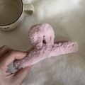 Pinza per capelli in peluche rosa, grande fermaglio in finta pelliccia per capelli folti - Rosa