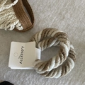 Thick beige and brown braided twist hair tie set with high elastic seamless cord texture - White Milk Tea Light Color