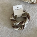 Thickened elastic braided hair ties set in brown and beige colors with high stretch - White Milk Tea Khaki Braided