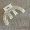 Detail of cream white acetate hair claw clip showing the FRANCE Handmade gold lettering - Silver White Texture Claw Clip