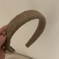 Vintage wool knit thick wide padded headband in coffee brown for women accessory - Coffee