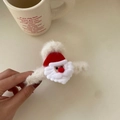 Plush Santa Claus hair claw clip in red and white soft faux fur for holiday hairstyles - Big Beard Santa Plush Hair Claw (8#)
