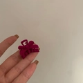 Mini molletta per capelli a fiocco in velluto rosso rosa per acconciature eleganti - Stile a Doppia Pinza Rosso Rosa