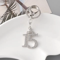 Portachiavi argento numero 15 con corona di strass su un vassoio di ceramica - Argento 15