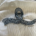 Translucent dark grey large acrylic hair claw clip for thick hair styling - Blue Cross Wave Claw