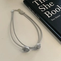 Zilverkleurige dubbellaagse ketting met 3D rozenhangers en verstelbare karabijnsluiting - 3# Zilveren Ster Stijl