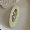 Fermaglio BB ovale verde chiaro opaco su piatto di ceramica per acconciatura chic - Bianco Sporco
