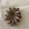 Colorful plush wool-wrapped spiral telephone wire hair ties for women in winter autumn - Khaki Wool Phone Line Coil