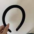 Cerchietto largo nero fatto a mano con trama a righe verticali ed etichetta tessuta interna - Nero