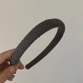 Cerchietto imbottito in maglia grigio retrò con spugna per acconciatura volumizzante - Grigio