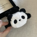 Pince à cheveux panda mignon en peluche pour femme avec fourrure douce noir et blanc - Pince à Cheveux Panda en Peluche Noire