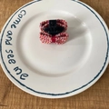 Pinza per capelli con fiocco in tweed rosso e base in plastica nera per acconciature - Piccola pinza / Filo di Colore Rosso