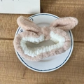 Bandeau à oreilles de lapin en peluche marron rose pour soin du visage et maquillage - Oreille de lapin / Couleur Thé au Lait