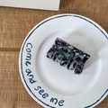 Französische Acetat Haarklammer im tiefblauen und grauen Marmormuster rechteckiges Design - Quadratisch / Violett Schwarz Marmor Quadratische Klammer