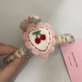 Handgefertigte Filz-Haarklammer mit Erdbeer-Stickerei für Damen-Haarschmuck Mode - Herz Kirsche Haarklammer / Weiße Punkte Rotes Herz Blume