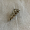Silver wavy metal hair clip with hammered texture finish on a soft fabric background - Shiny Triangle Texture (6#)