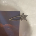 Pinza para el pelo de estrella plateada brillante con pedrería para mujer - 4# Pinza de Pico de Pato con Estrella de Strass Blanco
