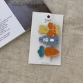 Lot de trois pinces à cheveux mignonnes en acrylique avec lapin et carotte - 9# Thé Au Lait Lapin Carotte