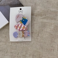 Dreiteiliges Set bunter Acryl-Haarspangen für Kinder mit Wolken- und Monstermotiven - 11# Weißer Augenbrauenhund