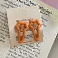 Matt orangefarbenes Stern-Haarclip-Set für Mädchen auf einer schicken Displaykarte - Orange