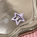 Pinza de pelo con forma de estrella y patrón de cuadros morados y blancos en bandeja - Estilo de Rayas a Cuadros / Estrella de Rayas Púrpuras (2#)