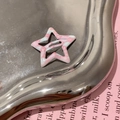 Detalle de una pinza para el cabello de estrella marmoleada rosa y blanca en bandeja - Estilo de Textura de Mármol / Estrella Texturizada Rosa Blanco (4#)